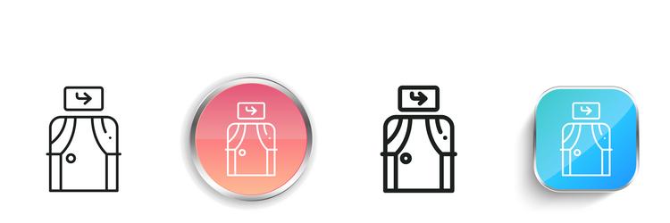 door icon thin linear regular and button style vector image