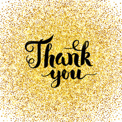 Gold Sparkle Thank You Card Vector Image