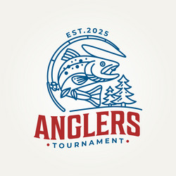 rainbow trout fish jumping out of the water logo Vector Image