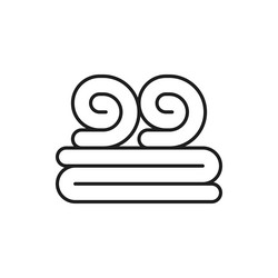 Folded large bath towel line icon Royalty Free Vector Image