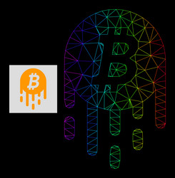 Spectral gradient polygonal net melting bitcoin vector