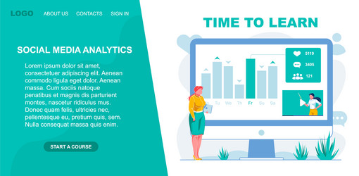 time to learn social media analytics vector image