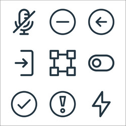 user interface line icons linear set quality vector image