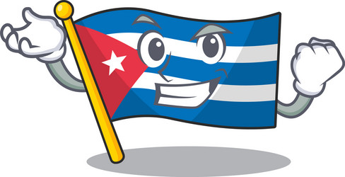 Happy confident successful flag cuba scroll vector