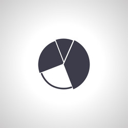 Pie chart icon circle segment analyzing diagram vector