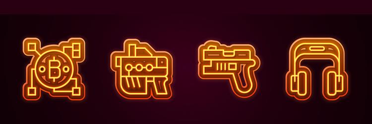 set line blockchain technology bitcoin futuristic vector image