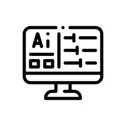 ai icon thin linear style design isolated vector image