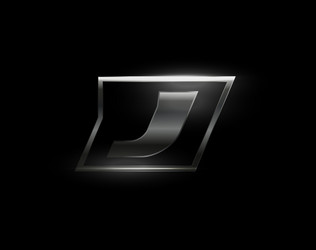 carbon speed letter j logo dark matte metal vector