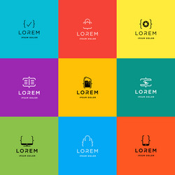 code coding logo design set collection vector image