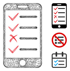 mobile tasks polygonal web mesh vector image