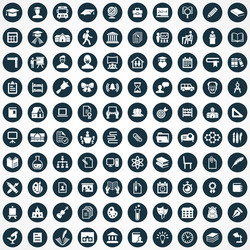 school 100 icons universal set for web and ui vector image