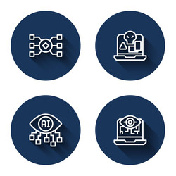 set line neural network internet piracy computer vector image
