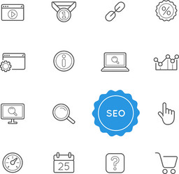 set of seo search engine optimization elements can vector image