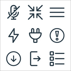 user interface line icons linear set quality vector image