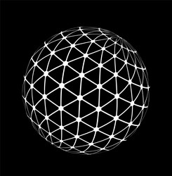 abstract wireframe globe with dots vector image