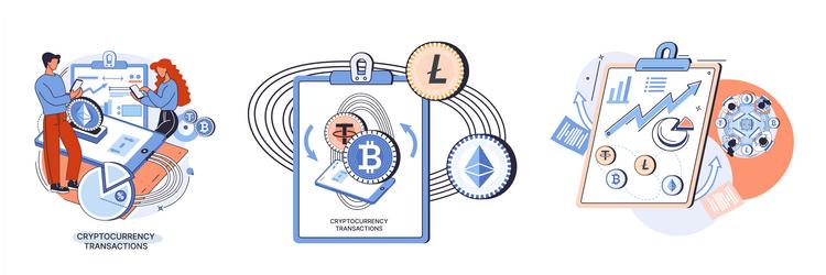 cryptocurrency exchange platform and blockchain vector