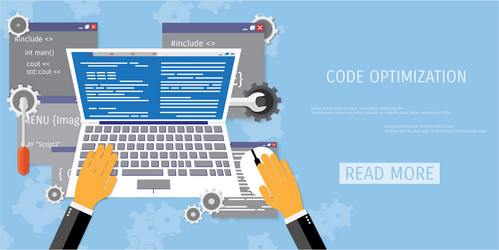 flat concept of programming and coding vector image