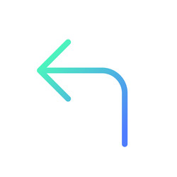 Left turn arrow pixel perfect gradient linear ui vector