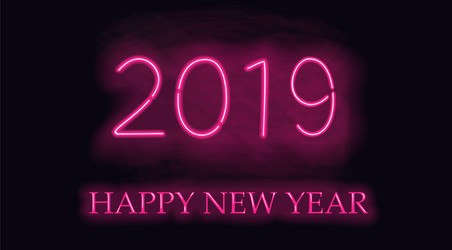 Neon New Year 2019 Celebration Vector Image