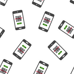 qr code scan phone icon seamless pattern vector image