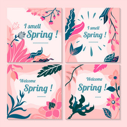 spring sale design collection banner with floral vector