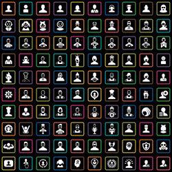 avatar 100 icons universal set for web and ui vector image