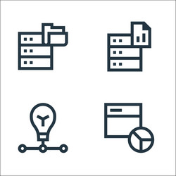 big data line icons linear set quality vector image