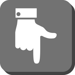 hand pointer down rounded square icon vector image
