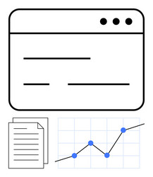minimalistic dashboard with browser window line vector image