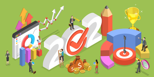 2021 financial year business planning and data vector image