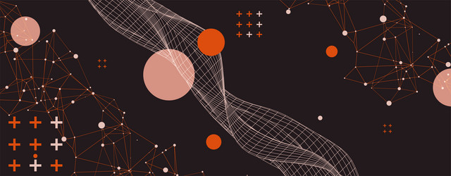 abstract background with wireframe waves 3d vector image