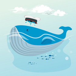 Adorable Whale Cartoon Drawing Vector Image
