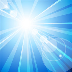 Blue sky with glaring sun Royalty Free Vector Image