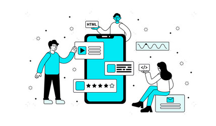 creating mobile application vector image