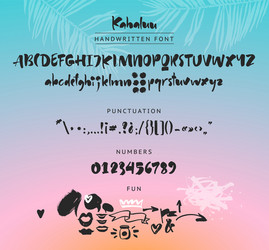 kahaluu handwritten script font brush vector