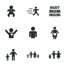 people family icons maternity sign vector