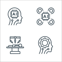 robotics line icons linear set quality vector image