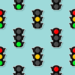 seamless pattern with traffic semaphore vector image