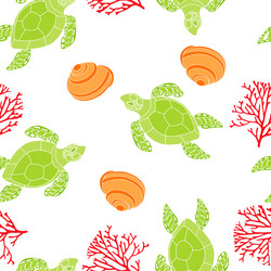 Seashell Turtle Pattern vector