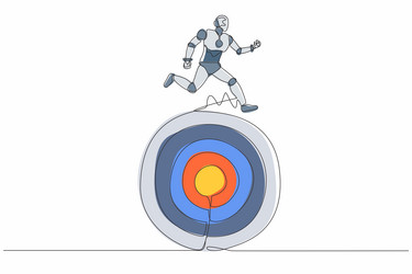 Continuous one line drawing robot move forward vector