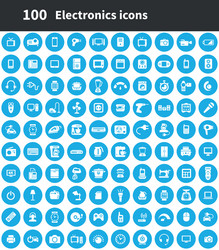 Electronics 100 icons universal set for web and ui vector