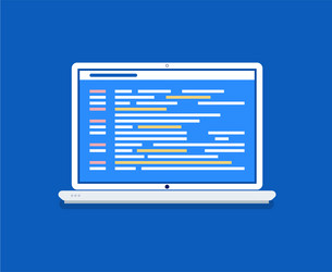 laptop program code computer creation vector image