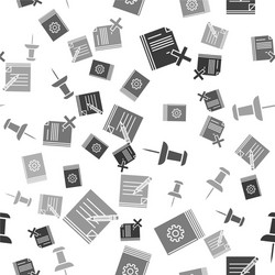 Set delete file document user manual push pin vector