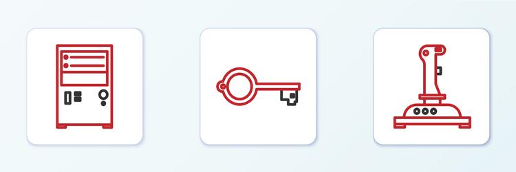 set line joystick for arcade machine computer vector image