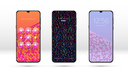 smartphone lock screen background with abstract vector image