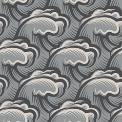 Sea waves sketch pattern Royalty Free Vector Image