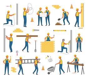 Workman Building Vector Construction worker Royalty Free Vector Image - VectorStock