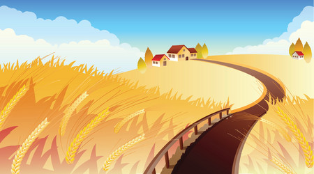 Fall fields Royalty Free Vector Image - VectorStock