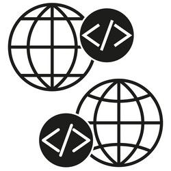 global coding icons web development symbols vector image
