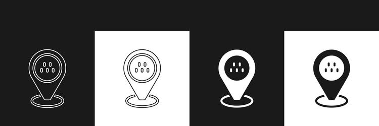set map pointer with taxi car icon isolated vector image